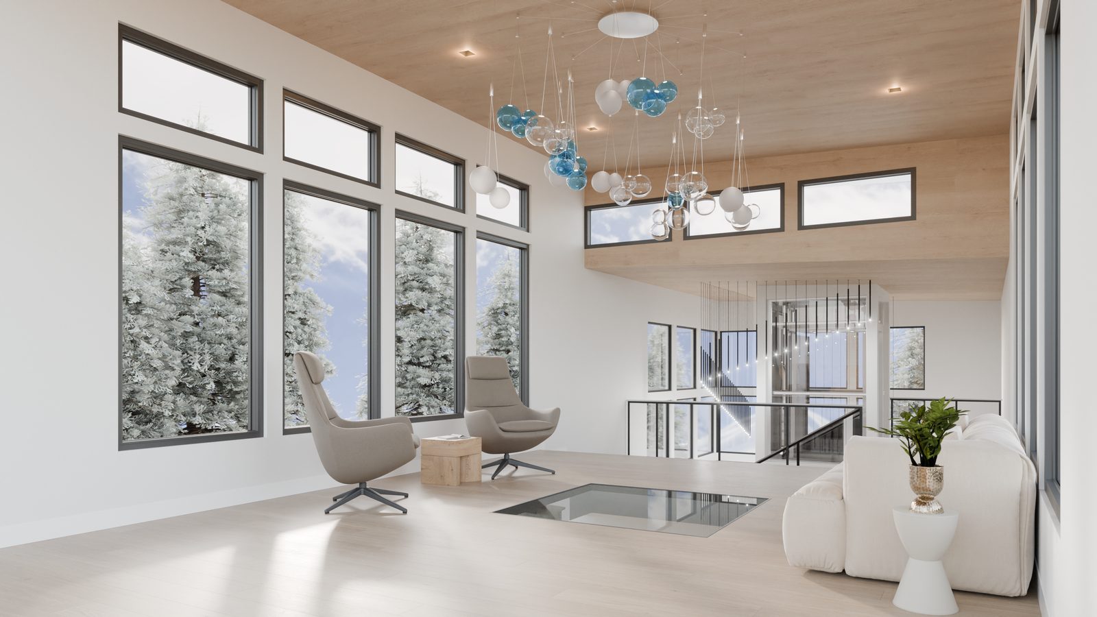 Top of stairs, alternate angle render